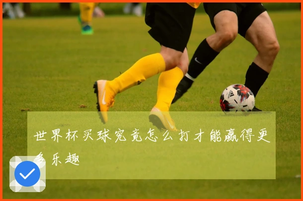 世界杯买球究竟怎么打才能赢得更多乐趣